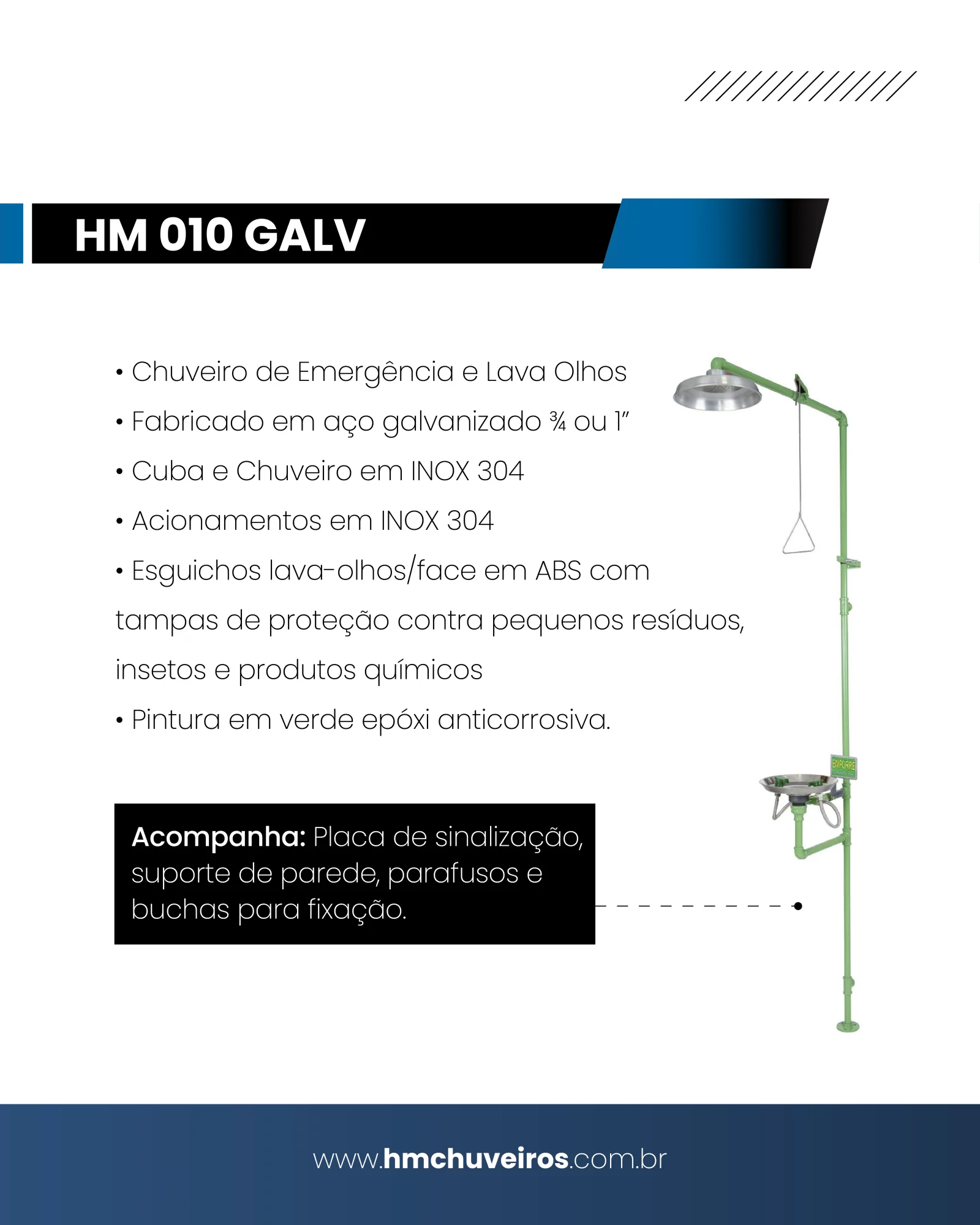 chuveiro de emergência laboratório